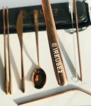 Load image into Gallery viewer, Cool Copper Travel Cutlery Set