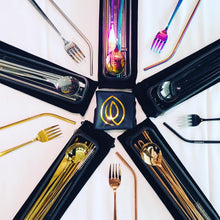 Load image into Gallery viewer, Cool Copper Travel Cutlery Set
