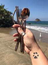 Load image into Gallery viewer, Cool Copper Travel Cutlery Set