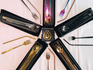 Not so Basic Black Travel Cutlery Set
